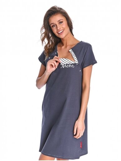 Maternity nursing nightdress by DN (dark grey)