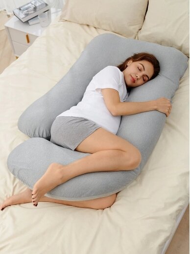 U Shaped Cooling Fabric Pregnancy Pillow, Momcozy 3