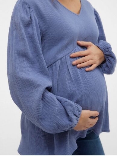Maternity blouse MLVESTER, Mama;licious (Blue) 3