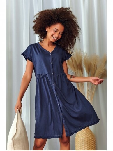 Organic cotton nightdress by DN (navy blue) 3