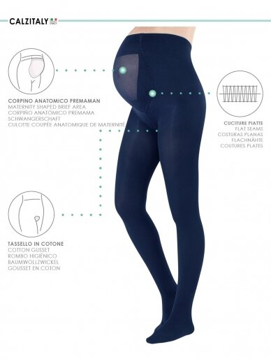 Maternity Tights 100 DEN by Calzitaly (blue) 2