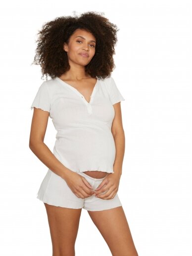 Pajama shirt Trousseau, Cache Coeur (white)