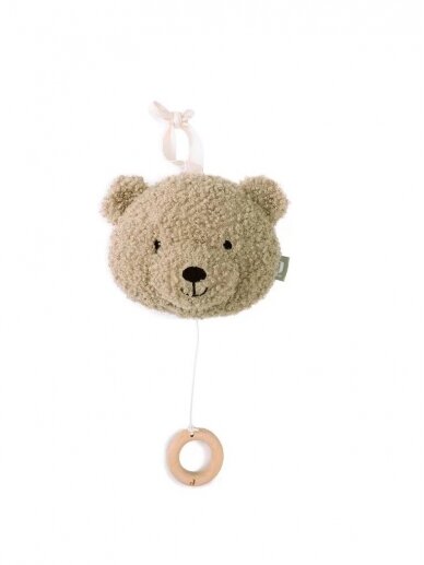 Piekarināmā mūzikālā rotaļlieta bērnu ratiņos/gultiņai, Teddy Bear - Olive Green, Jollein