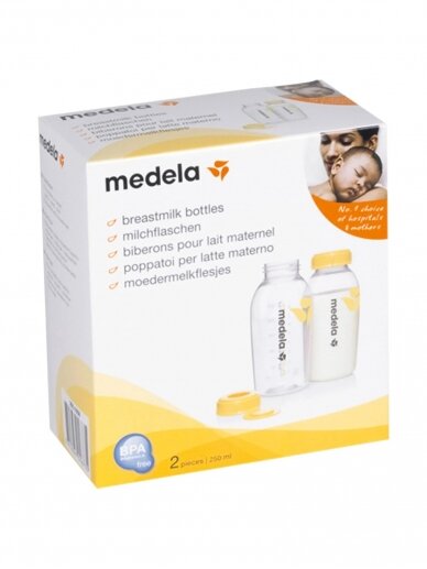 Piena sūkņa rezerves pudeles Medela 200.1659, 2 gab., 250 ml