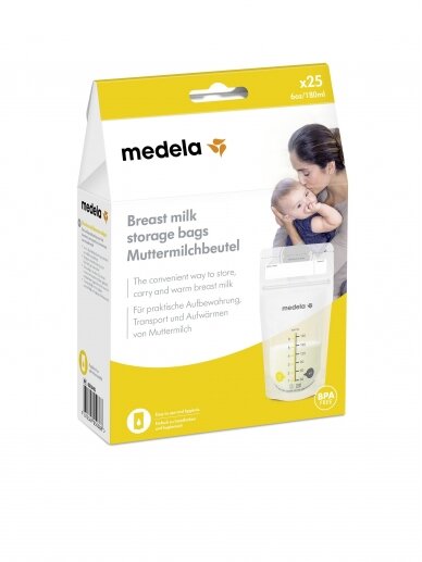 Milk storage bags, 25 pcs. 180 ml by Medela