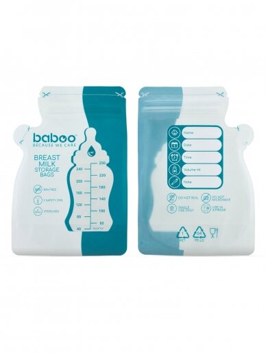 Baboo mātes piena uzglabāšanas maisiņi, 250 ml, 25 gab. 1