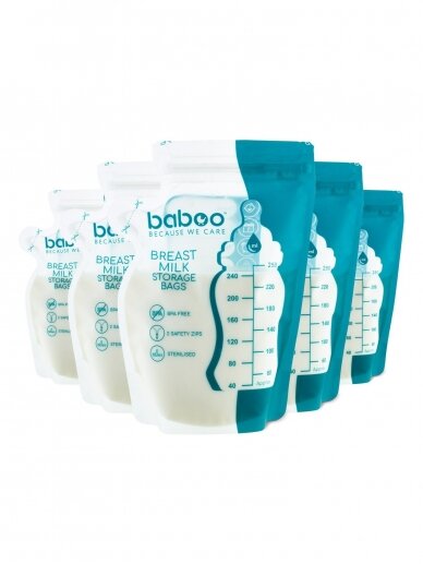 Baboo mātes piena uzglabāšanas maisiņi, 250 ml, 25 gab.