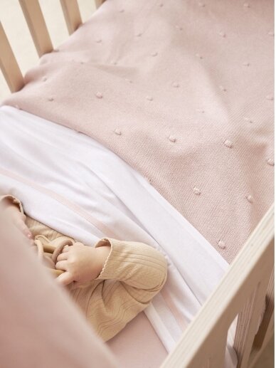 Baby blanket 75x100cm, Meyco Baby 1.0 TOG (Mini Knots, soft pink) 1