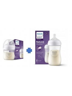 Pudelīte Philips Avent Natural Response SCY903/01+SCY900/01, 1+ mēn., 260 + 125 ml