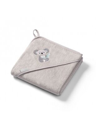 Babyono 346/05 Bamboo hooded towel NATURAL BAMBOO GREY 100X100cm