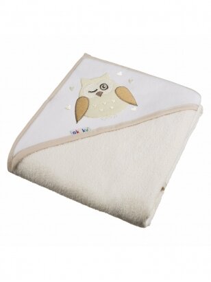 Baby Hooded Towel - Grey Owl