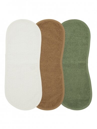 Basic terry burp cloths shoulder, 3 pcs., Meyco Baby (Offwhite/Toffee/Forest gren)