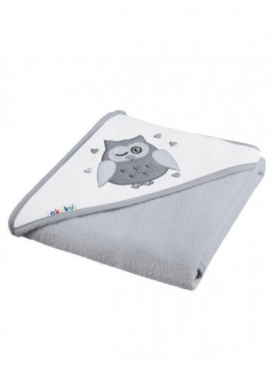 Baby Hooded Towel - Grey Owl