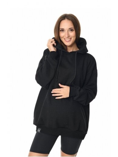 Warm sweater for pregnant and nursing, Naomi, by Mija (black)