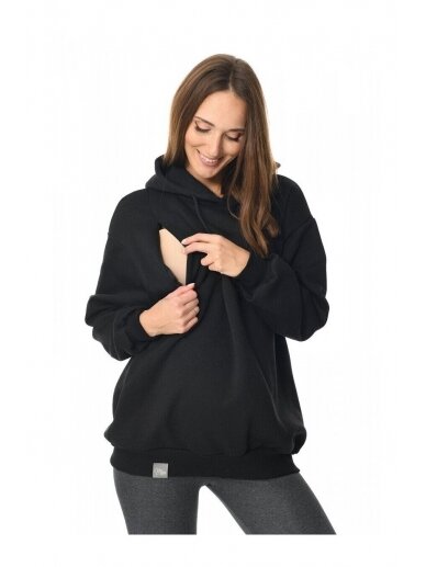 Warm sweater for pregnant and nursing, Naomi, by Mija (black) 2