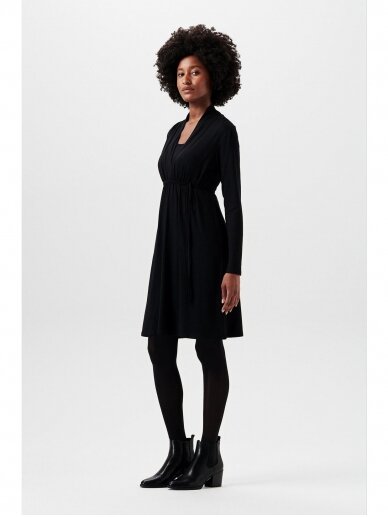 Dress with long sleeves for pregnant and nursing, Black Ink, ESPRIT 4