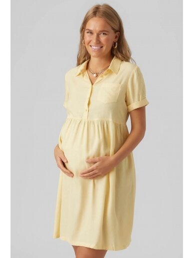 Dress for pregnant and nursing, MLMELANI LIA, Mama;licious (yellow) 1