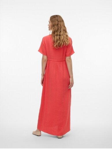 Dress for pregnant and nursing VMMNATALI, Cayenne, Vero Moda (Coral) 4