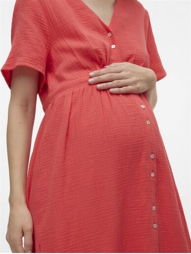 Dress for pregnant and nursing VMMNATALI, Cayenne, Vero Moda (Coral) 3