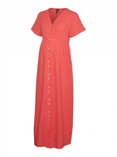 Dress for pregnant and nursing VMMNATALI, Cayenne, Vero Moda (Coral)