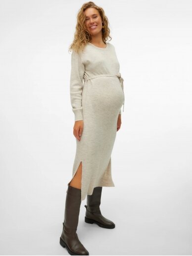 Maternity dress VMMLEFILE, Mama;licious (Birch/W.melange) 1