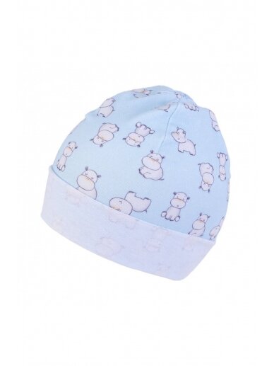 TuTu cotton single hat for baby (blue/grey)