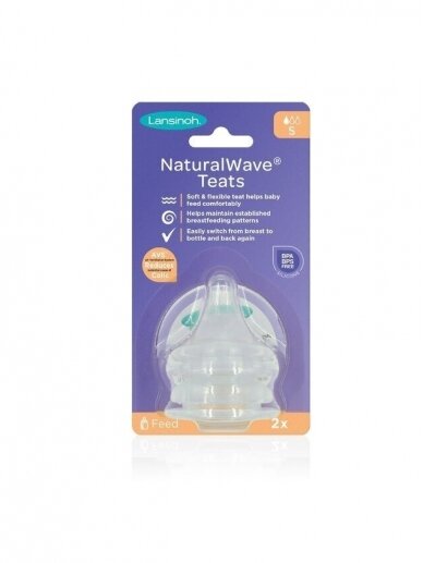 Knupis Lansinoh Natural Wave, lēna plūsma, S izmērs 2