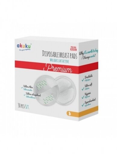 Disposable bra pads, 30pcs,akuku(white)