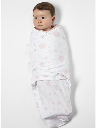 Baby Swaddle, 0-3 months by Meyco Baby (Dots - pink) 2